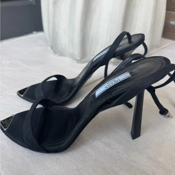 Prada Black Heels with Silver Accents - Picture 7 of 8